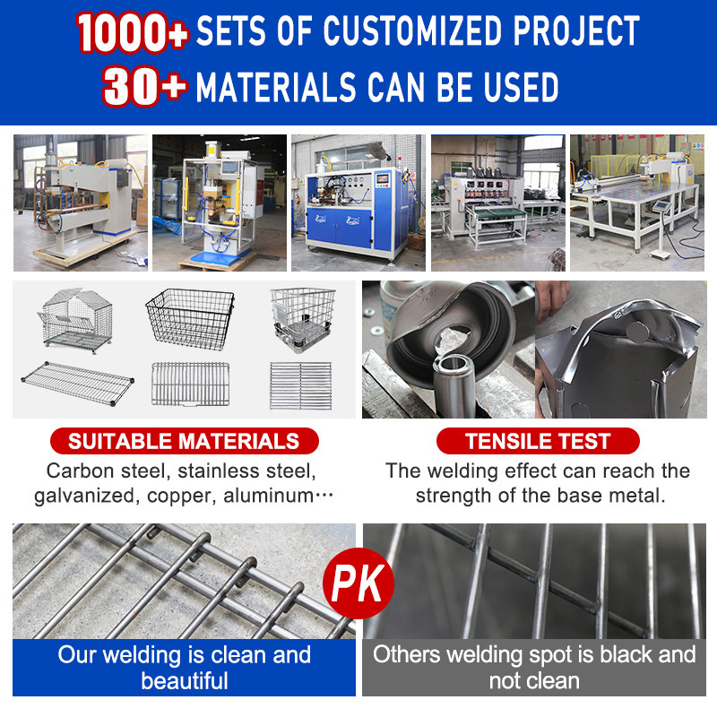 500-1000KG Maksimum Yük Yüksek Kapasite 2-10 kaynak noktası numarası ile Tel örgü kaynak makinesi