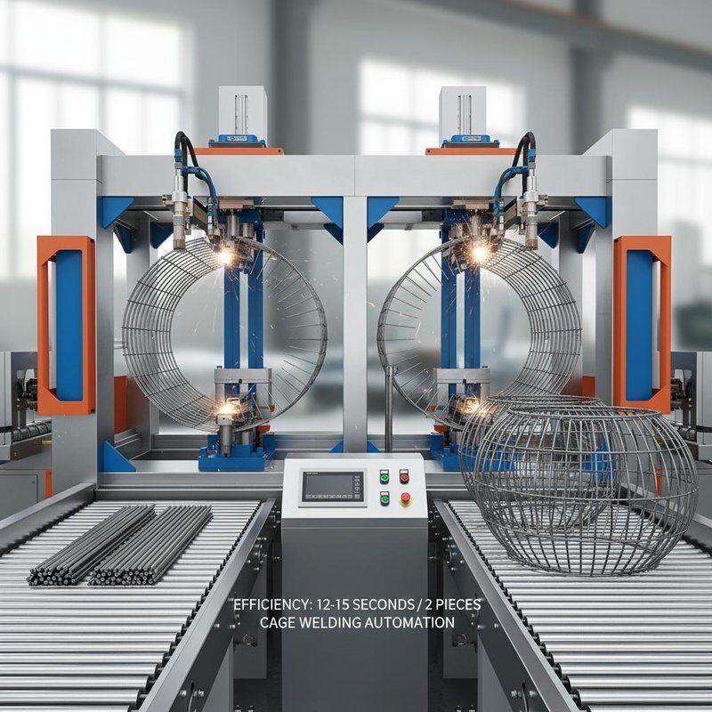 Verimlilik 12 ila 15 saniye/2 adet Kafes Kaynak Otomasyon platformu, yüksek kaynak ve optimize edilmiş iş akışı sunar