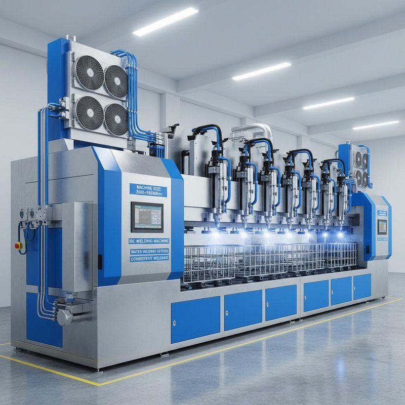 Makine Boyutu 3500x165000mm Su soğutma sistemi ve tutarlı kaynak sağlamak için yüksek kaynak hızı ile IBC kaynak makinesi