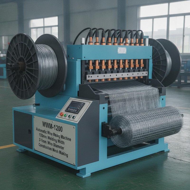 WWM-1200 Otomatik Tel Örgü Kaynak Makinesi 1200mm Kaynak Genişliği 2-5mm Tel Çapı İnşaat Filesi Üretimi