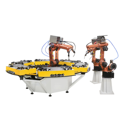 Hwashi Otomatik MIG TIG Kaynak Robotu, Depolama Rafı Köşesi İçin Döner İstasyonlu