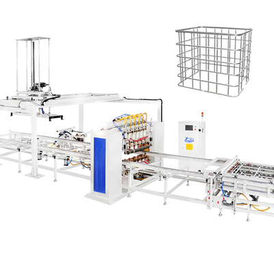 Tam Otomatik IBC Kafes Yapma Makinesi 1000L Çelik Kısayolları Kaynak Üretim hattı