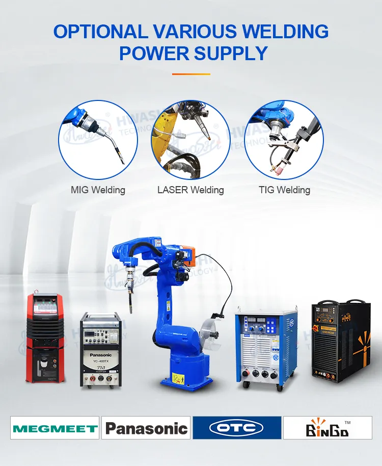 Hwashi Endüstriyel CNC Kaynak Makinesi Servo ile 6 Eksenli Robotik, Kaynak Robotu Kol Pozisyoner Rack, Otomatik TIG Kaynak Robotu 8