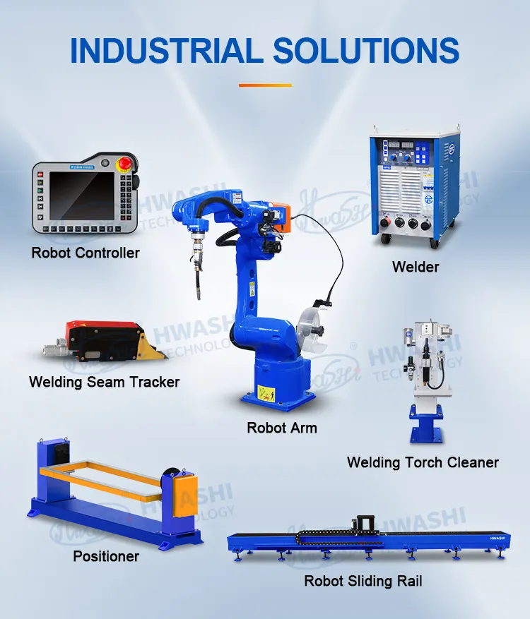 Hwashi Endüstriyel CNC Kaynak Makinesi Servo ile 6 Eksenli Robotik, Kaynak Robotu Kol Pozisyoner Rack, Otomatik TIG Kaynak Robotu 7